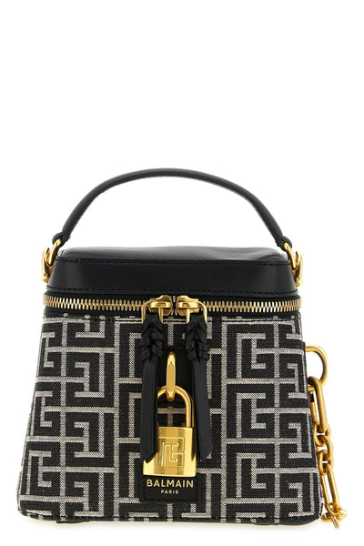 the balmain pulse vanity handbag defines a structured silhouette through a geo