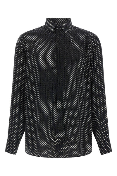 polka dot crêpe de chine silk shirt