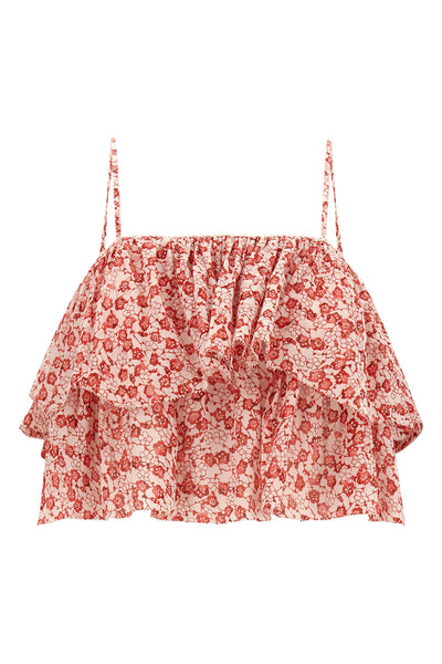 erisa all-over flower-print cotton top