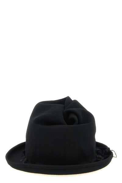 the yohji yamamoto pure black wool hat
