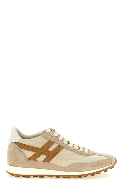 hogan athletic sneakers in suede and technical fabric