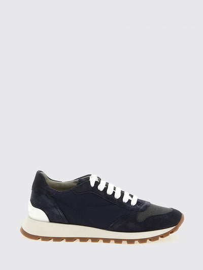 suede and nylon sneakers with monile