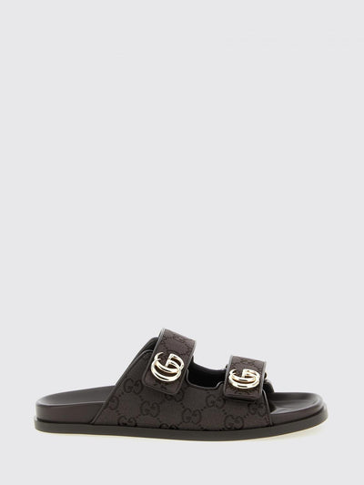 gg jacquard monogram canvas sandals