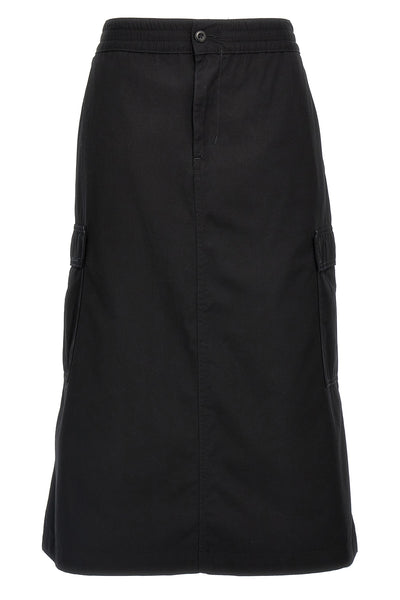 midi skirt cargo in cotton poplin of medium weight
