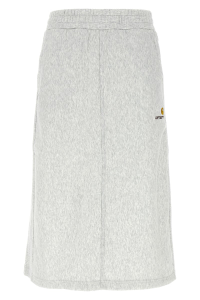 american script midi skirt in heavy brushed polyester-cotton jersey for a flee