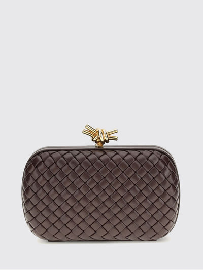 intrecciato leather clutch