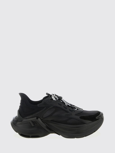 f-light leather and nylon sneakers