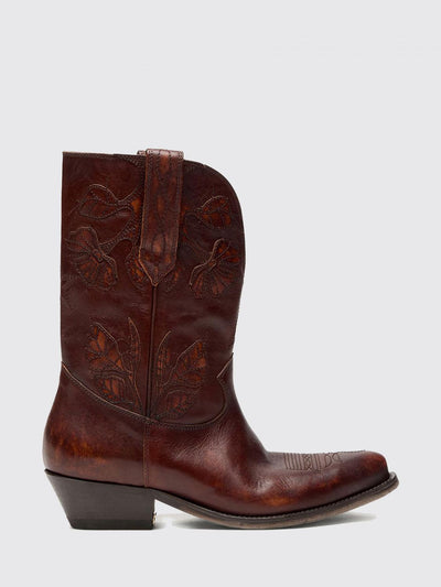 aged leather boots