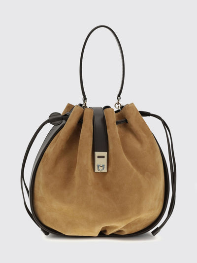 hug suede bucket bag
