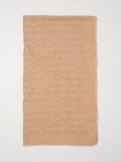 modal and cashmere scarf with jacquard logo