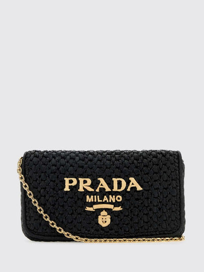 Triangle-logo Woven Shoulder Bag