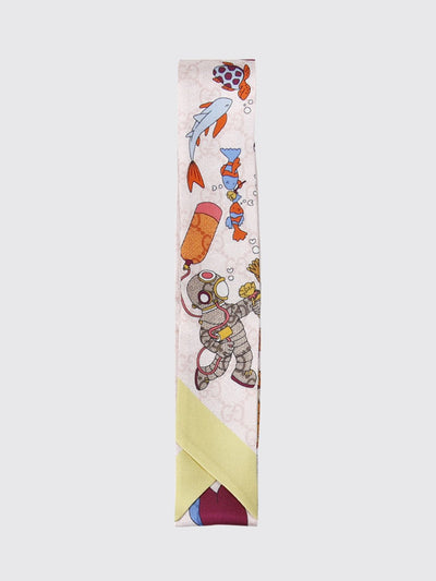 graphic print silk twill bandeau