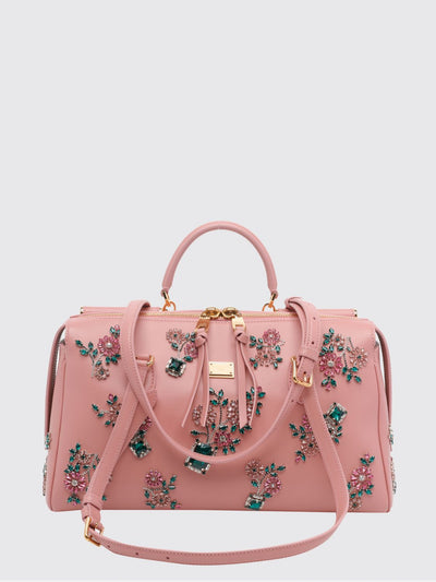 vittoria embroidered rhinestone leather bag