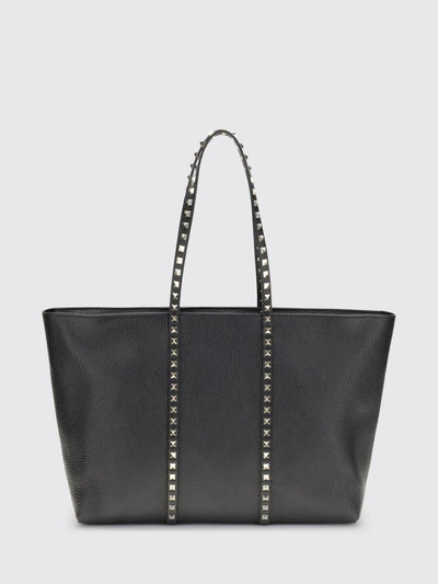 rockstud grained leather bag