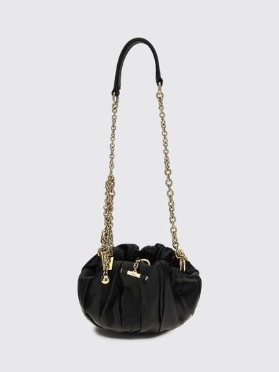 plissé draped leather bag chloé