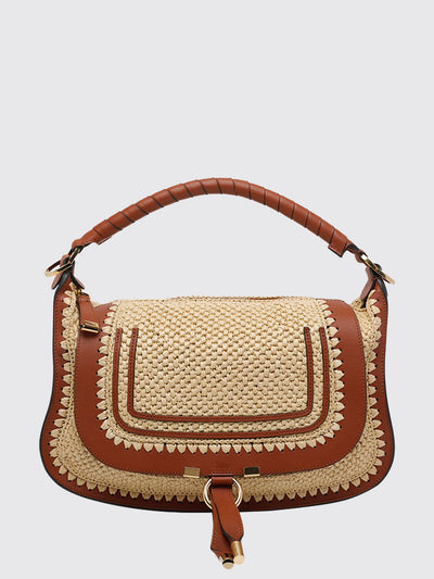crochet raffia and leather marcie bag chloé