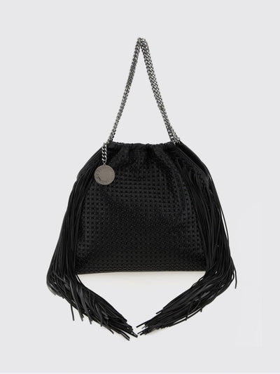 falabella braided faux leather bag with fringes