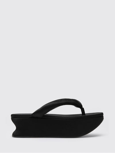 satin gaeta wedge flip flops