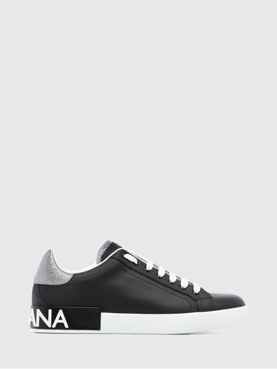 portofino smooth calfskin low-top sneakers with logo