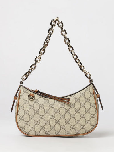 small gg emblem striped gg supreme shoulder bag