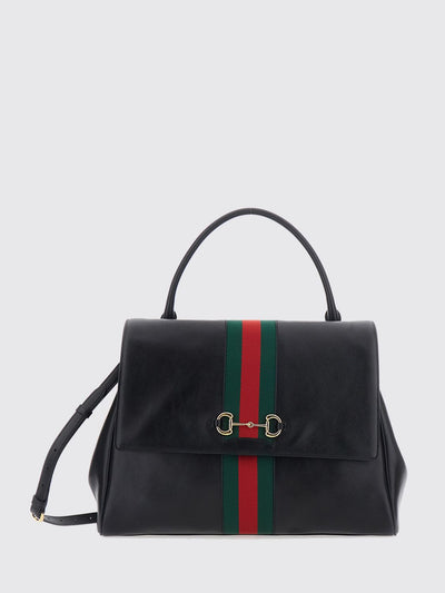 large paparazzo smooth leather shoulder bag with horsebit detail