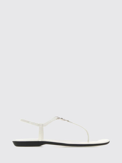 interlocking g leather thong sandals with low heel