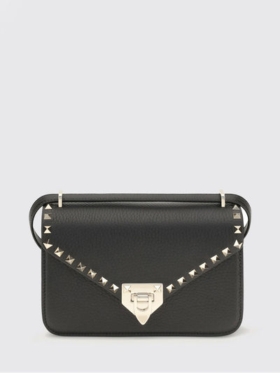 rockstud grained calfskin mini crossbody bag