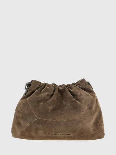 bc duo suede bucket bag with monili decoration