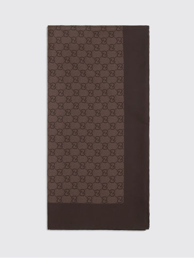 square silk twill foulard with gg monogram pattern