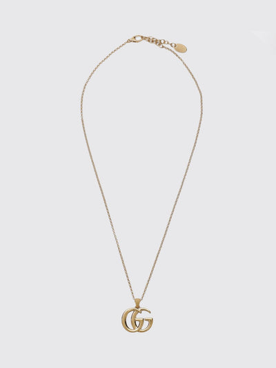 gg marmont gold-finish metal necklace with pendant