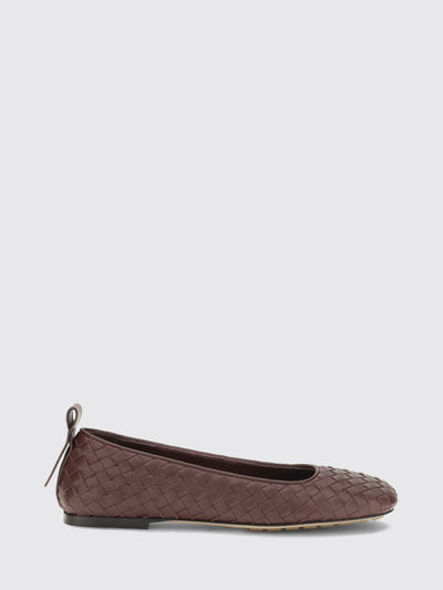 charlotte woven leather ballet flats with square toe