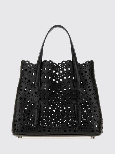 small mina perforated smooth calfskin leather handbag