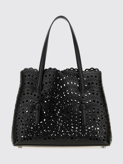 small mina perforated smooth calfskin leather shoulder bag