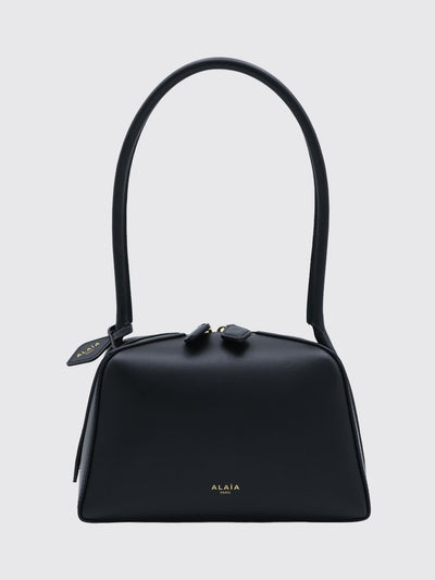 small le teckel calfskin leather bowling bag with tubular handle