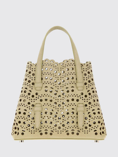 mina perforated nubuck handbag with removable pouch