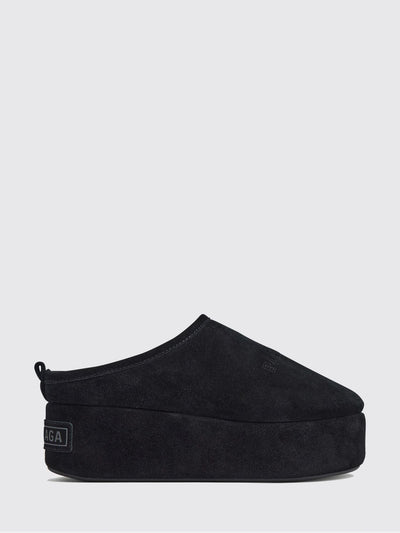 alaska suede platform mules with shearling lining