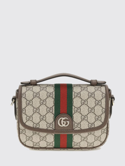 small ophidia shoulder bag in gg supreme canvas with web stripe