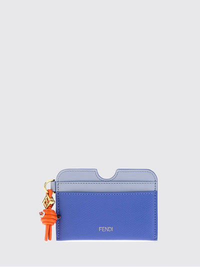 ff diamonds bicolor calfskin card holder with charm