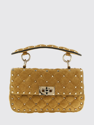 rockstud spike handbag in quilted leather with studs