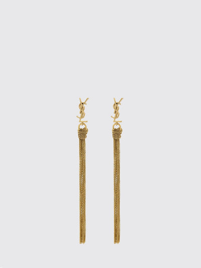 ysl monogram brass earrings