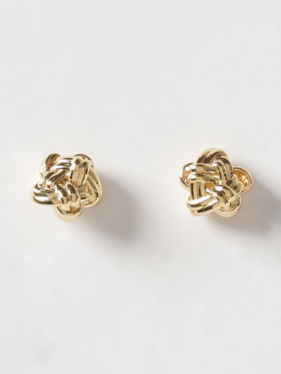 knot 18k gold-plated silver stud earrings