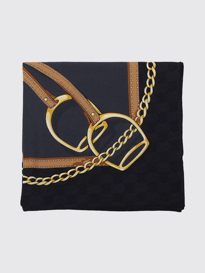 multicolour graphic print pure silk foulard