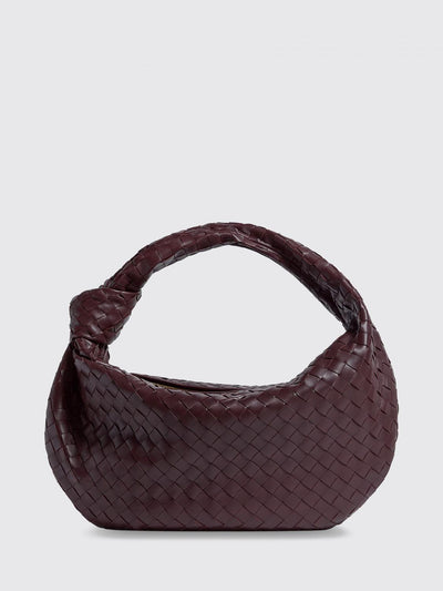 jodie shoulder bag in intrecciato lambskin leather with knot