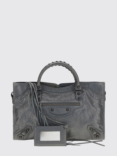 le city medium arena lambskin handbag with studs and mirror