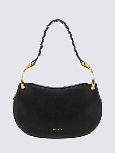 wishbone calfskin shoulder bag with woven handle