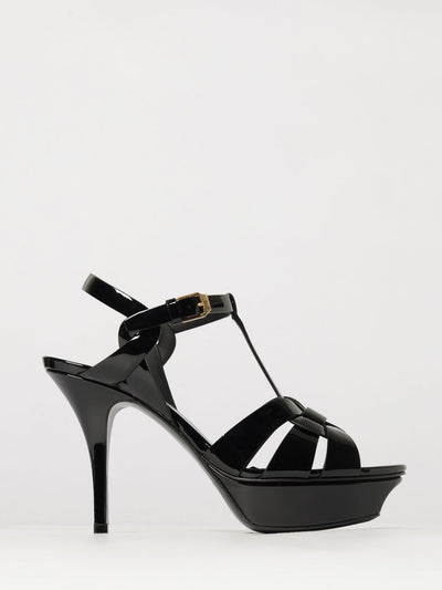 tribute patent leather high heel platform sandals