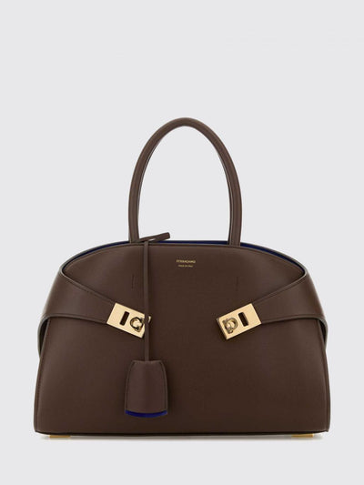 hug calfskin leather tote bag with double handles