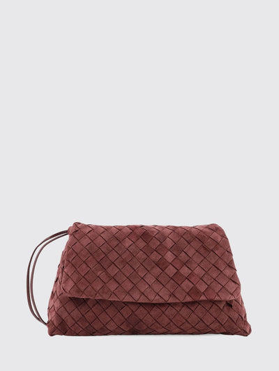 giorno woven calfskin shoulder bag with flap closure