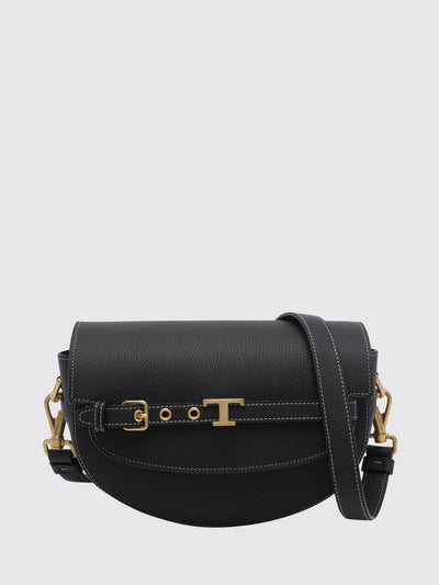 t signature half-moon grained leather mini bag with logo
