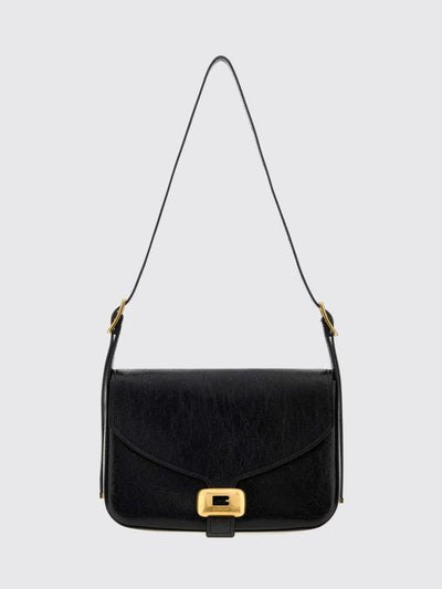 arena lambskin shoulder bag with flap and adjustable handle
